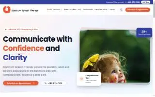 Spectrum Speech Therapy of Cockeysville website