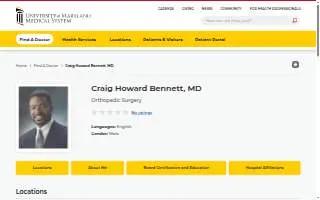 Craig Bennett, MD website