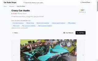 Crazy Car Audio website