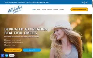 All Smiles Orthodontics of Crofton website