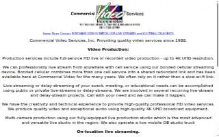 Commercial Video Services website