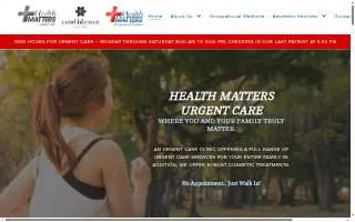 Health Matters Urgent Care website