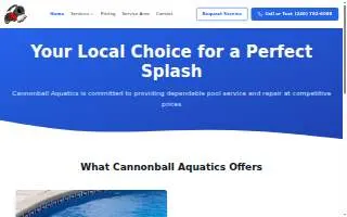 Cannonball Aquatics website