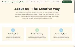 Creative Journeys Learning Center website