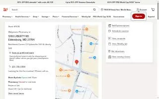 Walgreens Pharmacy of Eldersburg website