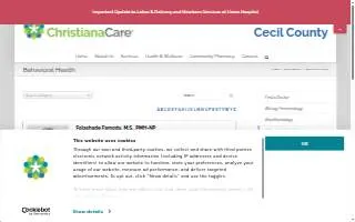 ChristianaCare Behavioral Health at Elkton website