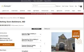 Ashley Store of Essex website