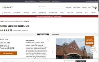 Ashley Store of Frederick website