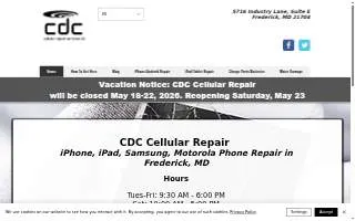 CDC Cellular Repair Services, LLC of Frederick website