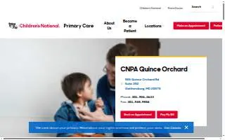 Children's National Pediatricians & Associates Quince Orchard of Gaithersburg website