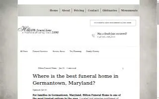 Hilton Funeral Home website