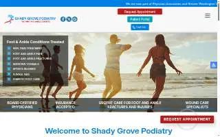 Shady Grove Podiatry of Gaithersburg website