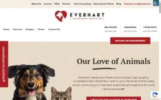 Everhart Veterinary Medicine of Glen Burnie website