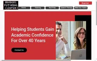 Broder Tutoring Center website