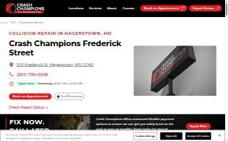 Crash Champions Collision Repair Frederick Street website