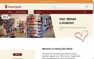 Hearty Pet Retail Store website