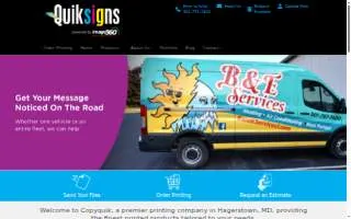Quiksigns Hagerstown website