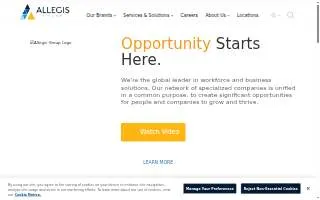 Allegis Global Solutions website