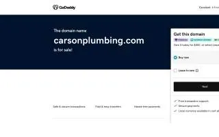 Carson Plumbing of Hanover website