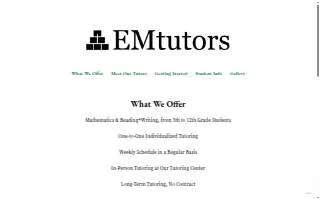 EMtutors website
