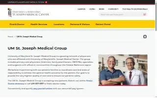 UM St. Joseph Medical Group OB/GYN website