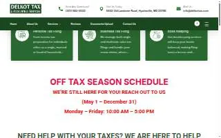 Delkot Tax & Accounting Services website