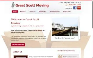 Great Scott Moving of Landover website