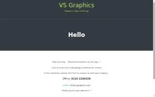 VS GRAPHICS of Landover website