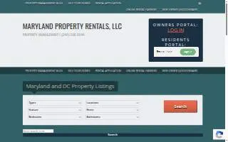 Maryland Property Rentals, LLC website