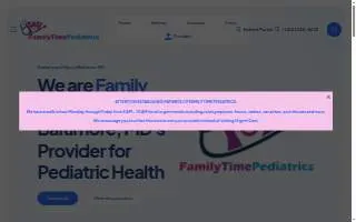 Family Time Pediatrics of Lochearn website