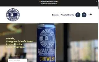 Pooles Island Brewing Company of Middle River website