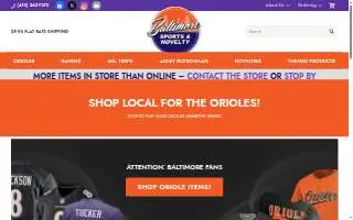 Baltimore Sports & Novelty of Milford Mill website