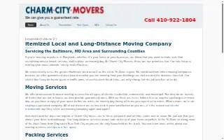 Charm City Movers of Milford Mill website