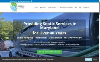 Legacy Septic & Excavation of North Potomac website