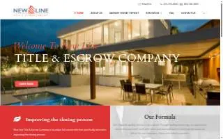 New Line Title & Escrow Company of Milford Mill website