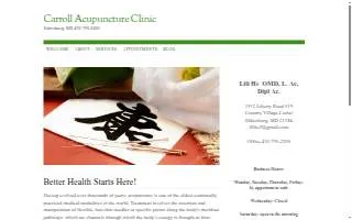 Carroll Acupuncture Clinic, Lili He, CMD., L. Ac. Dipl Ac website