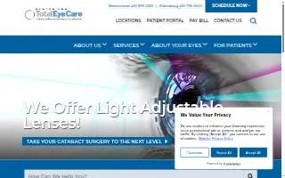 Center for Total Eye Care website