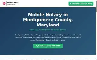 Montgomery Mobile Notary of North Bethesda website