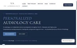 Yu Audiology of North Bethesda website
