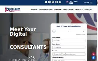 Auxilium Technology – Web Design & Local SEO Agency in Maryland, USA of North Potomac website