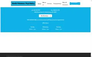 North Potomac Psychiatry website