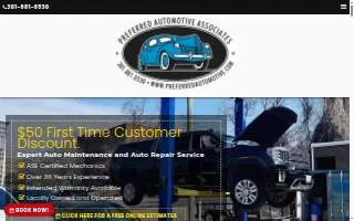 Preferred Automotive of North Potomac website