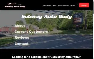 Subway Auto Body of Odenton website