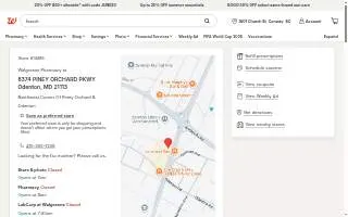 Walgreens of Odenton website