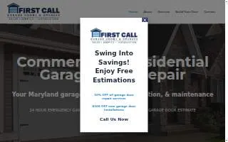 1st Call Garage Doors website