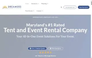 Dreamers Event Rentals of Owings Mills website