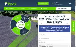 Peak Custom Remodeling of Owings Mills website