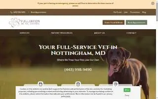Fullerton Animal Hospital website