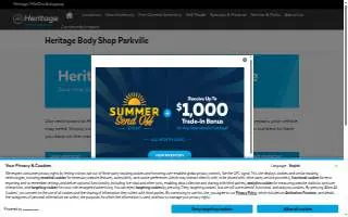 Heritage Body Shop Parkville website