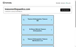 Towson Orthopaedic Associates of Lochearn website